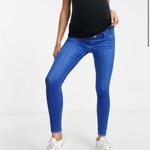 RIVER ISLAND MATERNITY Molly mid rise sculpt skinny jeans in blue